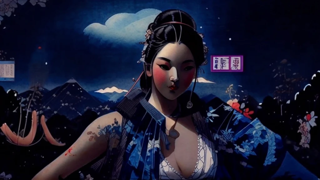 masterpiece, best quality, ukiyo-e:1.2, in utamaro style, a beautiful 20s russian model, ultra detailed face