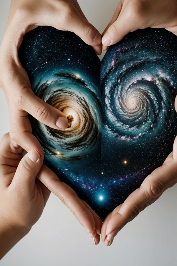 recreate the entire universe in a tiny way next to a heart of true love