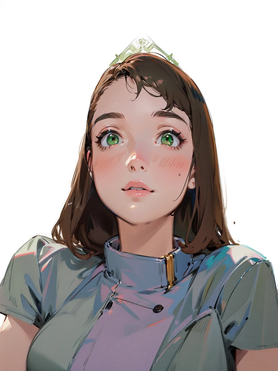 girl, fullbody, brown hair, green eyes