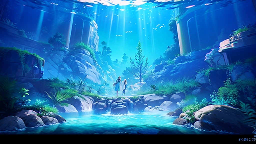 Beautiful illustrations、Underwater Scenery、Sandy bottom、Light insertion