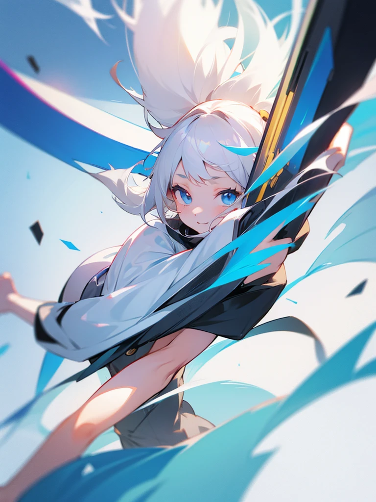 White-haired girl,cute,Lively