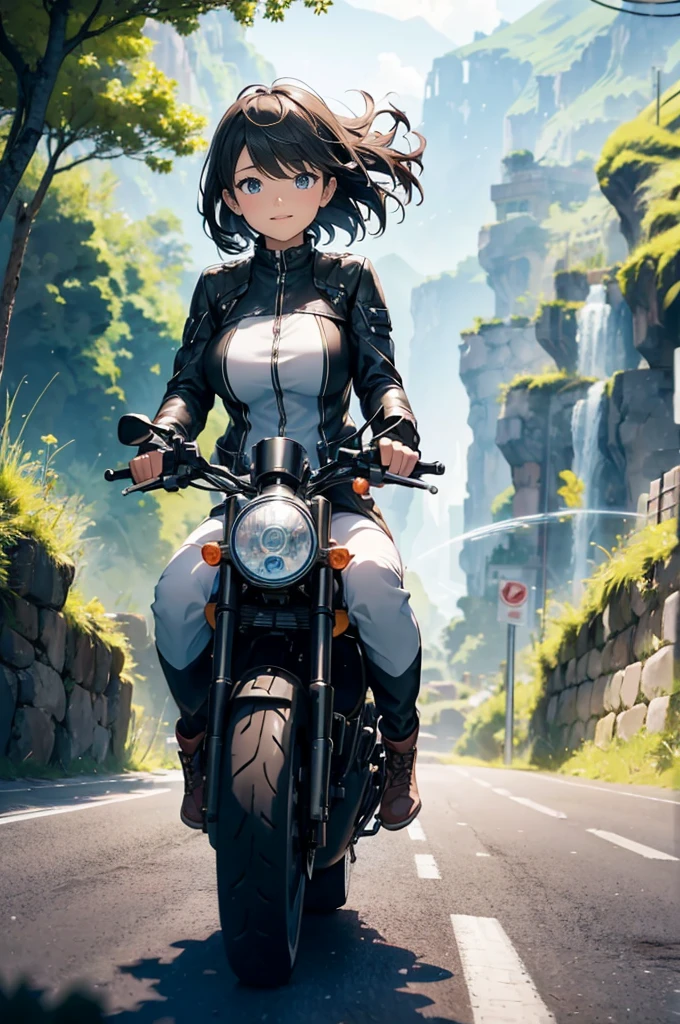 (Motion effect:1.5)、(Motion blur:1.4)parchment、absurderes、Hyper-Resolution、ultra - detailed、(bokeh dof:1.8)、Accurate depiction、Beautiful depiction、down view、beuaty girl、big breasts thin waist、The roar of a motorcycle engine、
Challenging the moment of winding roads。
The wind caressed my hair、The landscape unfolds vividly
Asphalt tracks、Free invitation。
Winding road、Fluctuations in elevation differences
The rider's heart beats with adrenaline。
Go through the curve、Walk through the valley
Natural beauty、The attraction continues。
The blue of the sky、mont々Green、River flow
《Winding road》poetry。
Motorcycles and riders、Become one
and adventure、Illuminate the mind。