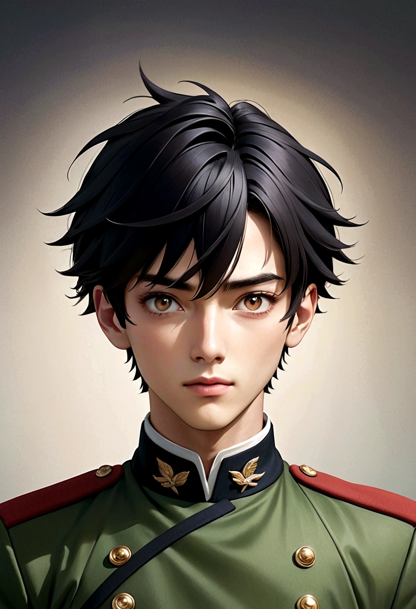 Anime boy in uniform with a surprised expression, Stunning Anime Face Portraits, Highly detailed facial anime, Detailed Anime Character Art, Anime Character Portraits, Anime style portrait, Digital anime illustration, Realistic anime art style, Detailed digital anime art, Male Anime Characters, Beautiful anime portraits, Gweiz-style artwork, Smooth anime CG art