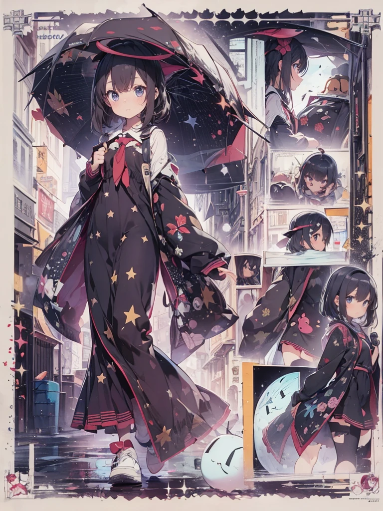 Lolibabaa A cloth with a dark space design is flying.