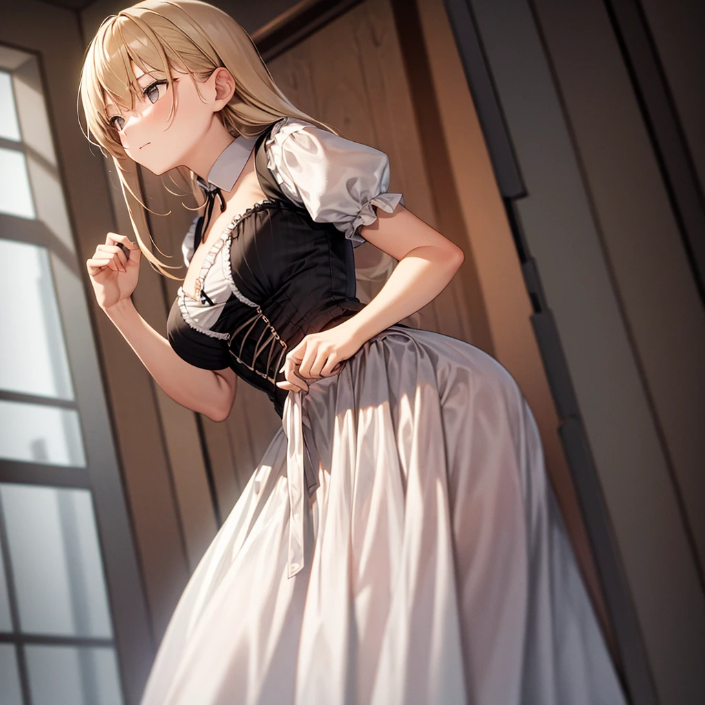 a woman in Dirndl dress.