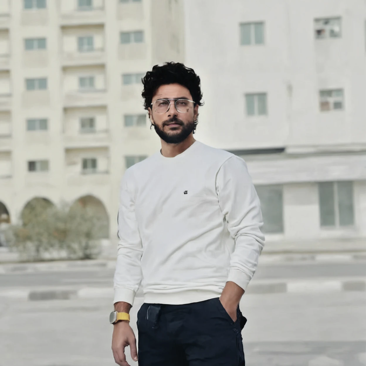 (Masterpiece, best quality, award winning, photorealistic, highres, UHD :1.4), portrait, sharp focus, upper shot, 1 European male, pretty model, skinny, slim figure, beautiful midriff, slender abs, realistic skin, realistic detailed man face, beautiful eyes, highly detailed realistic hair, attractive, stunning, ((photorealistic, realistic, super realistic, realism, realistic detail)), cropped camisole covered by 80' bomber jacket, at night, night street, night club, beautiful neon light, Tomek Lacky