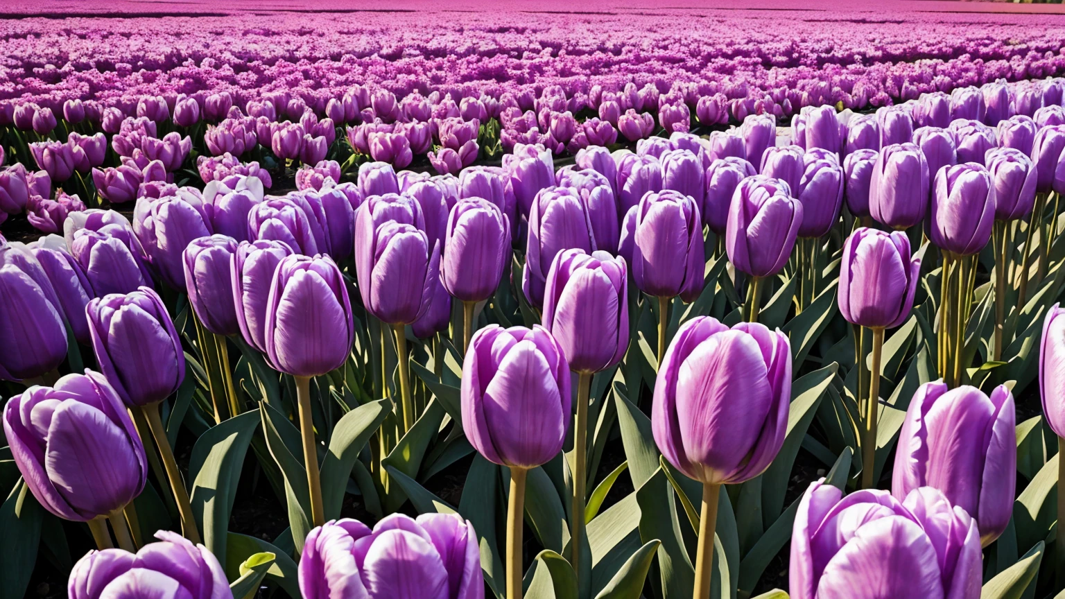 many lilac tulips
