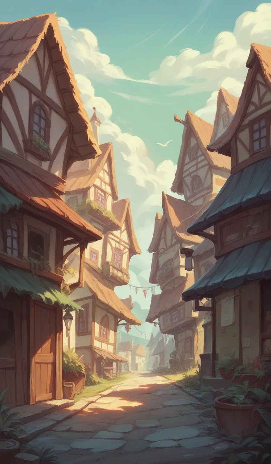 A small Thai-style village, a village in the countryside, realistic paintings, high quality.