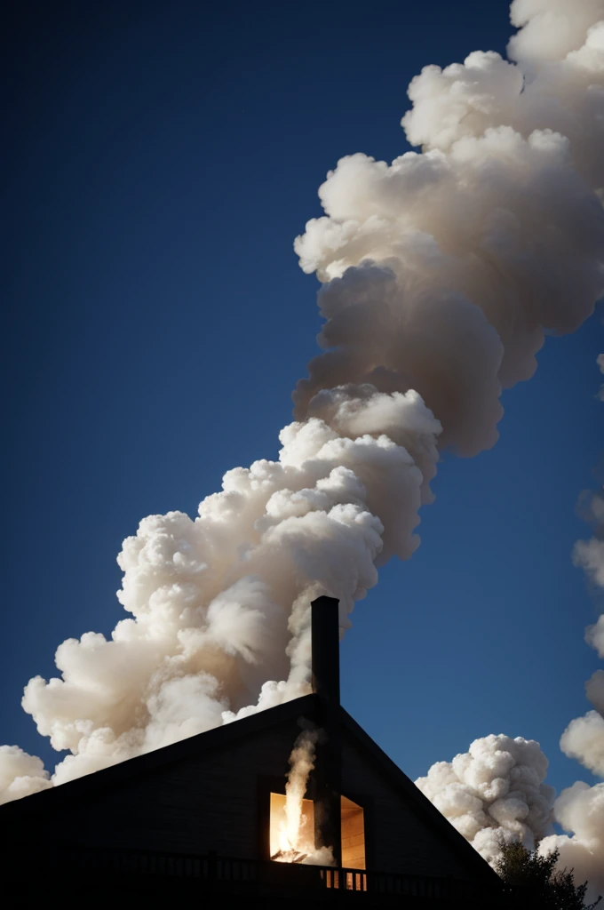 White smoke with a black background 