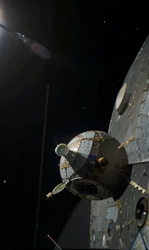 The small spacecraft is close to the orbit of the moon Europa