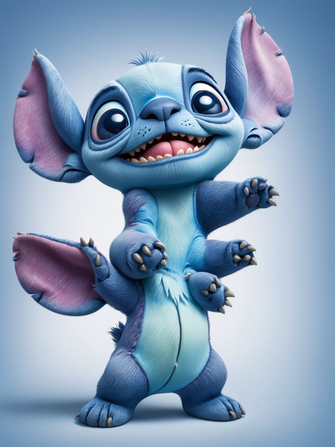 Disney animated character Stitch, high quality, Disney animation, 8K, high definition, animation cell