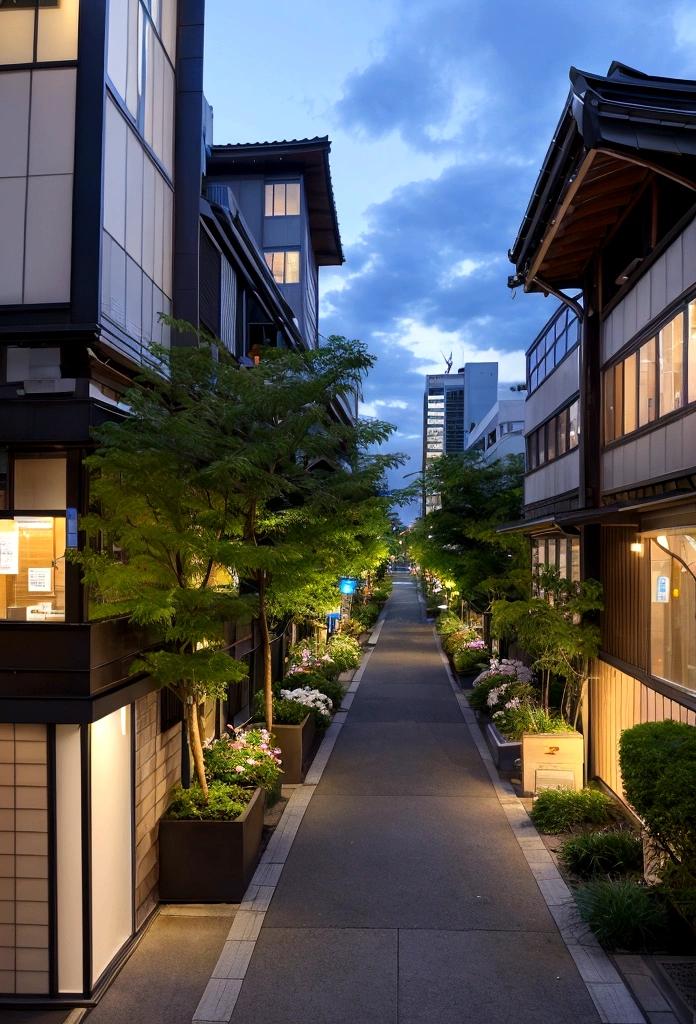 Scenery of Roppongi、office Street、Scenery at 5am、Uninhabited towns、It&#39;s spring、The weather is slightly cloudy
