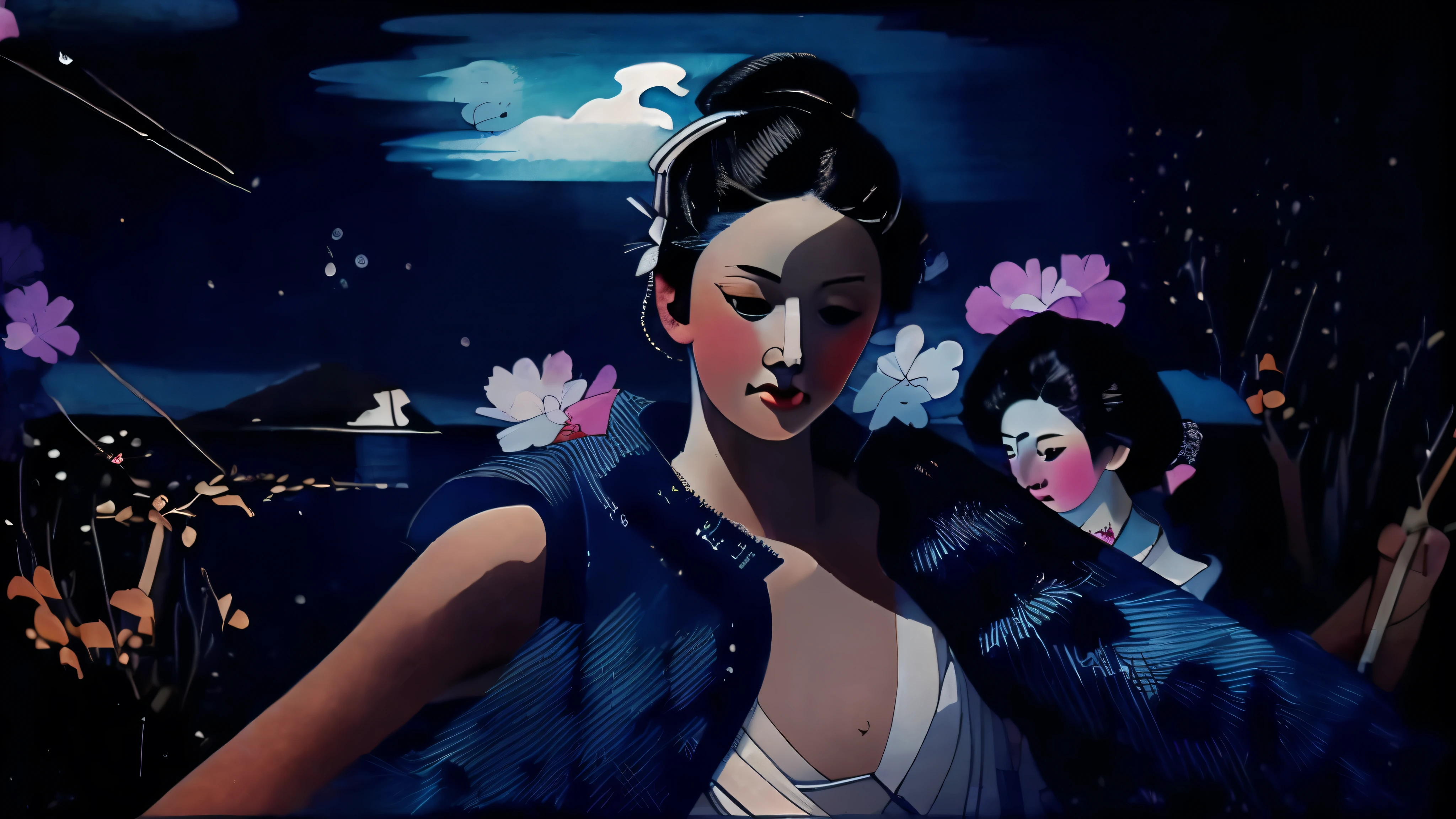 masterpiece, best quality, ukiyo-e:1.2, in utamaro style, a beautiful 20s russian model, ultra detailed face