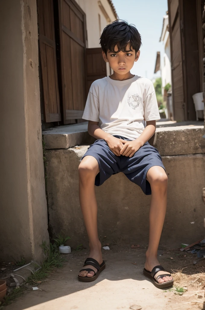 A boy with nothing but shit