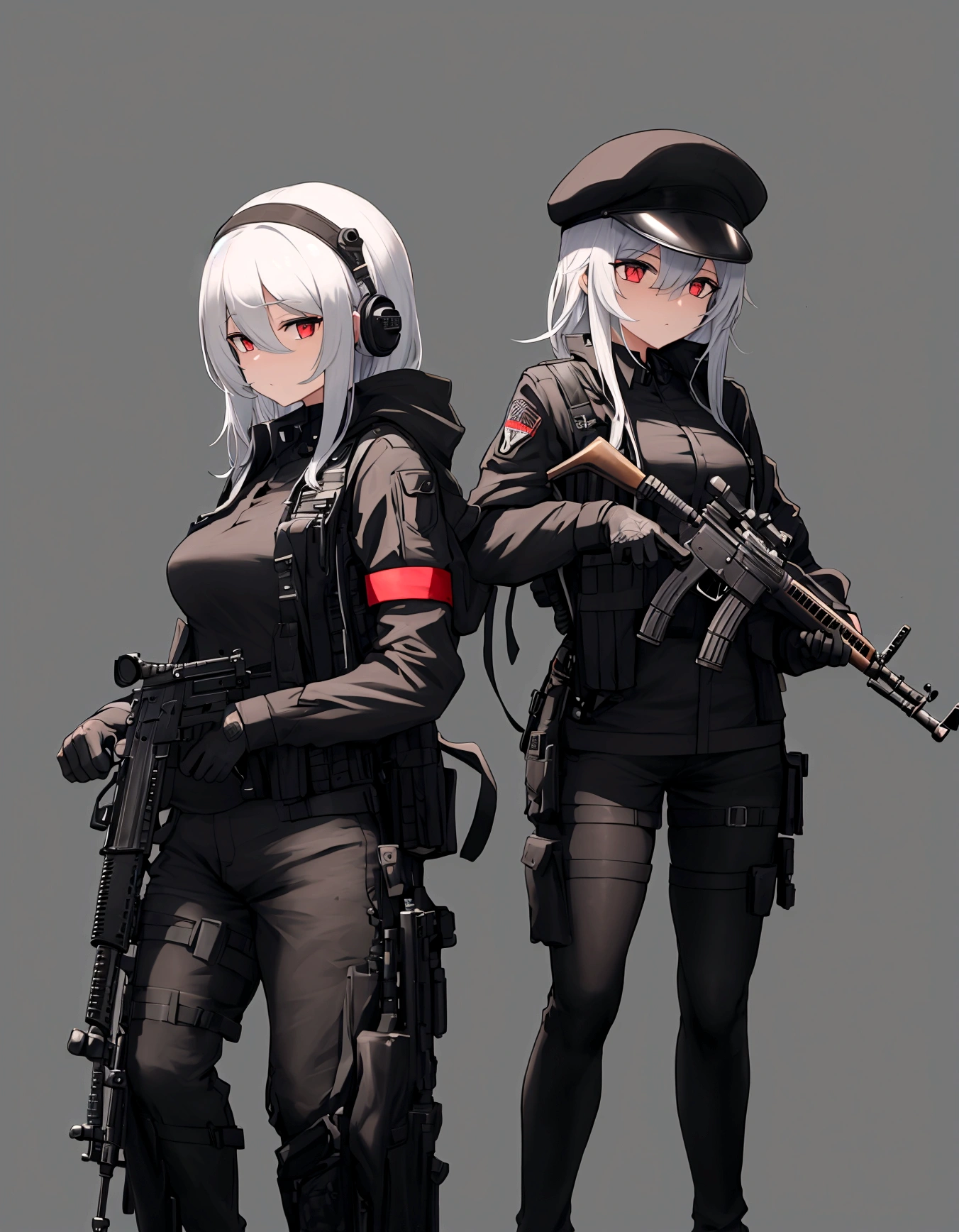 submachine gun and assault rifle