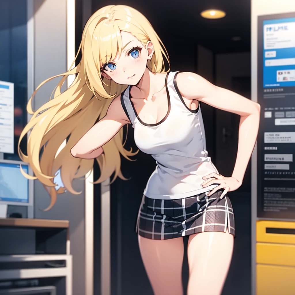 (masterpiece, best quality:1.2), 1 girl, solitary,blond((White sexy taut shirt))(HD)((best quality)), ((Surrealism))