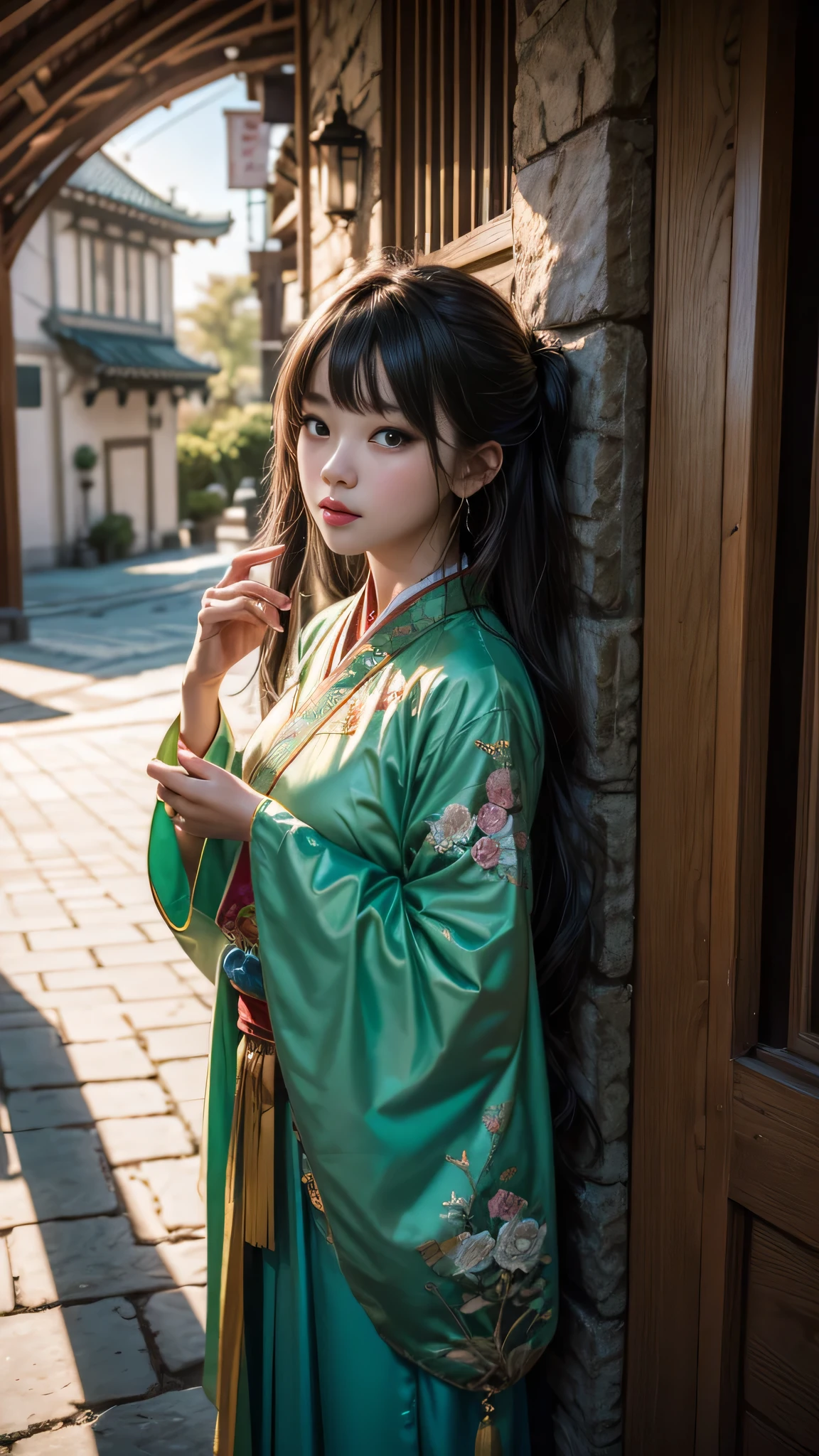 /Imagination Tips: https://image5.cdn.seaart.ai/static/upload/20230609/8209bbe6-5d3d-417a-ba6d-8cbde95790a7.png Aesthetic, A Bishōjo illustration, wearing light green hanfu:::2, diagonal composition, Up View: :0.5, Unreal Engine: :0.5, Soft Light::0.5, Green: :2, High Resolution: :0.5, Fairy Castle, Realistic::2, Chinese Costume: :2, Embroidery::1, Portrait Photography::2 --No Lantern Brick Red --ar 16:9 --S 70 --Q 0.5 --IW 1.25 --V 5.1