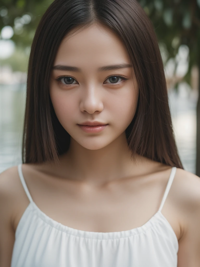 (masterpiece, UHD, 8k, best quality:1.2), solo, 1girl, (photorealistic:1.2), (RAW photo), (ultimate-realistic, ultimate-realistic details, ultimate-realistic texture, ultimate-intricate details, ultimate-realistic lighting, ultimate-realistic shadow, japanese girl, age 24 years old, ultimate-cute face, ultimate-RAW skin, ultimate-eyes, (((full body))), in a white dress next to a night of chaophraya riverside, dewy face, sunrays shine upon it, crisp detailing, no haze, modern dress, tropical, contax tix, cabincore, 8K, intricate, blue eyes ,light shadow, film grain, Hasselblad X2D 100C + XCD 2,5/25V, F/1.8, (cinematic still:1.2), 35mm photograph, film, bokeh, professional, 4k, highly detailed, perfect fingers ,Extremely Realistic,