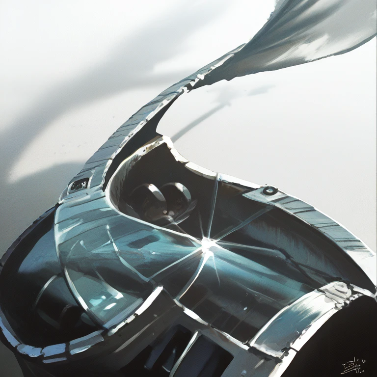 Transform this drawing by applying an extremely realistic chrome effect. Retain all the original shapes and details of the drawing. The chrome should realistically reflect lights and shadows, highlighting the bright and reflective metallic texture. Preserve the sharpness and contour of the drawing while adding the shine and depth of chrome metal." Light and shadow, contrast





