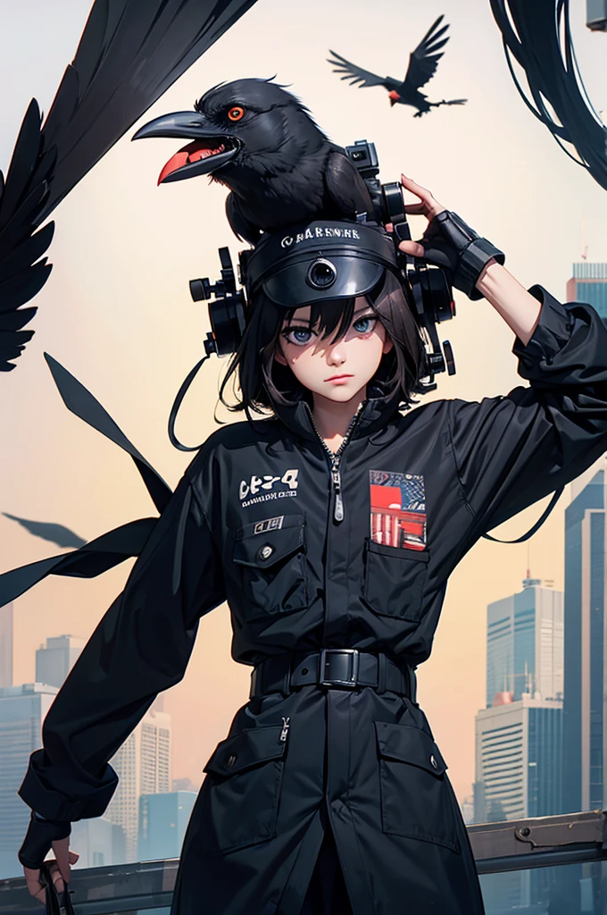 A crow with a movie camera for eyes 