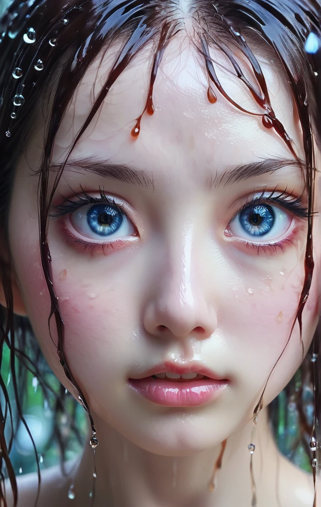 Dreamscape Midshot of wet pretty japan girls beautiful,(pale:1.3) white skin,(photorealistic),beautiful eyes,without makeup,best quality,realistic,real photo,intricate details,depth of field, . Surreal, ethereal, dreamy, mysterious, fantasy, highly detailed
