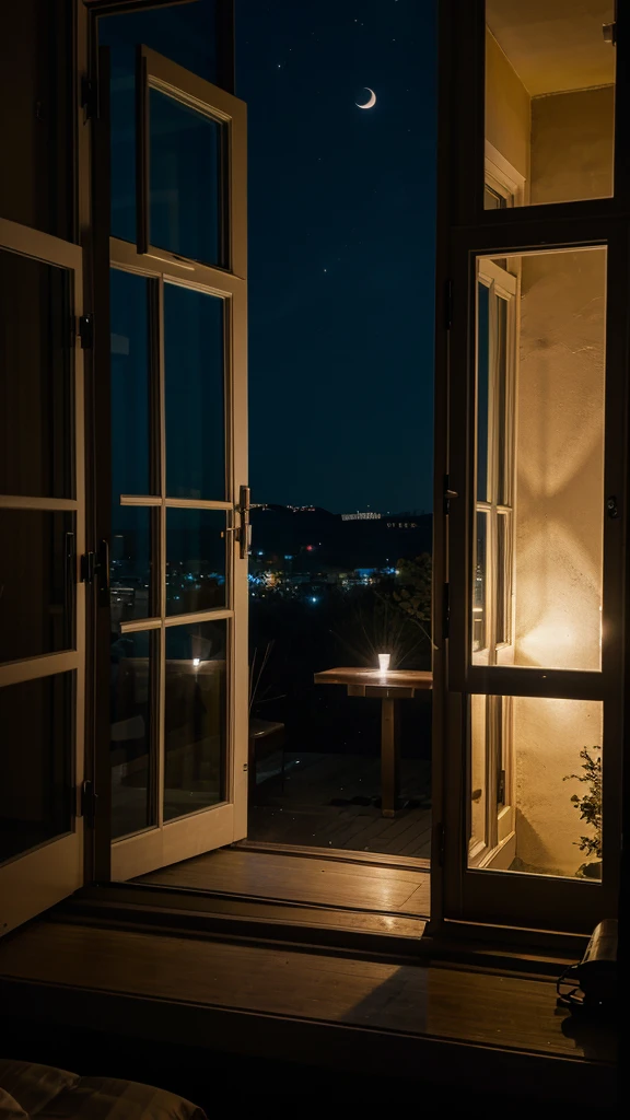 night photo without people, view from a window nature 