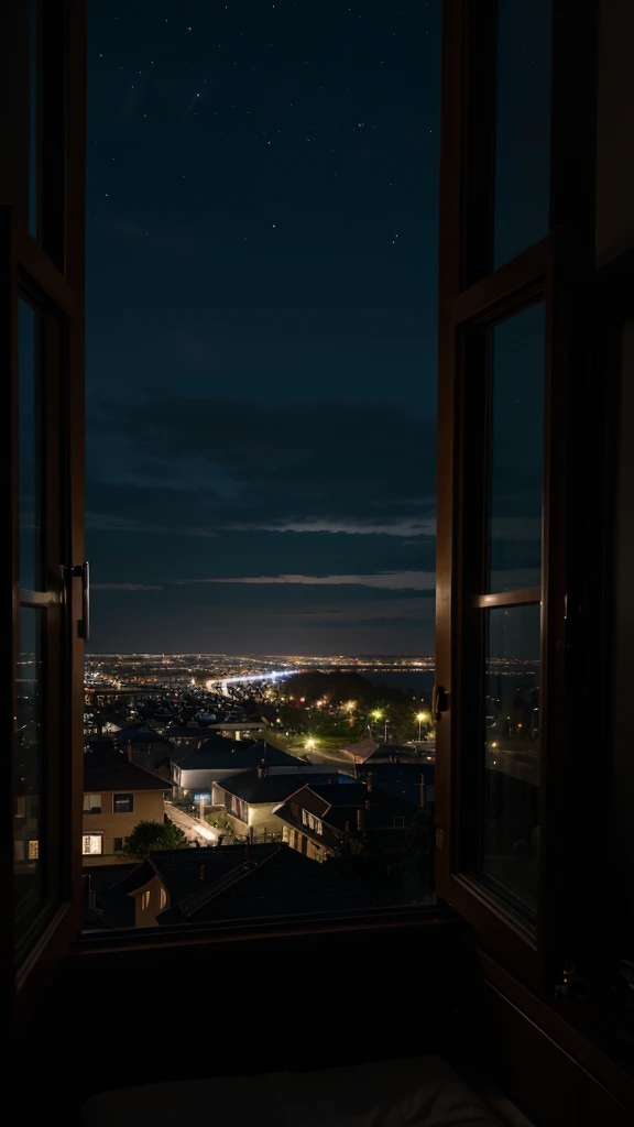 night photo without people, view from a window nature 
