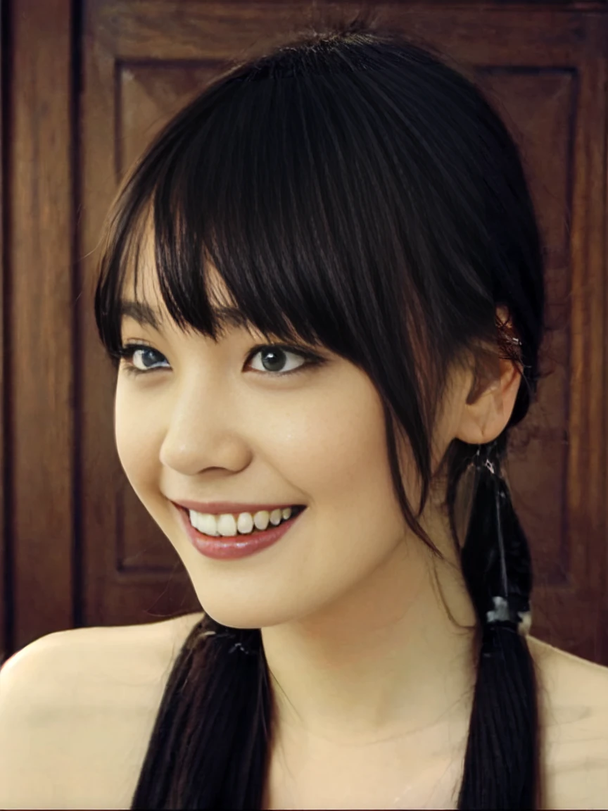 a smiling gothic model