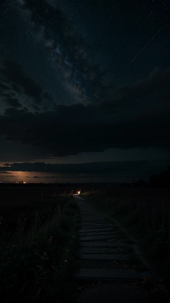 night photo without people, nature and dark sky 