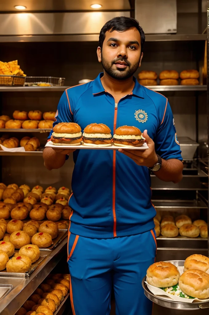 Rohit Sharma selling vada pav