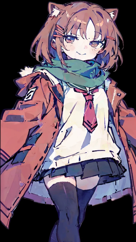 Cartoon girl with cat ears and a scarf, Clean and detailed anime style, Kantai Collection Style, FLCL, Anime-style characters, Style Anime, high quality Anime art style, Pin on anime, Anime Moe Art Style, Takano Aya color style, Anime art style, Cute girl anime visuals, :14 FLCL + Akira