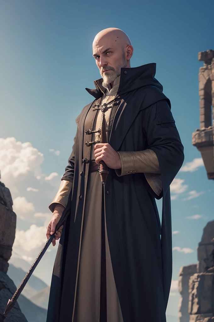 Bald RPG wizard