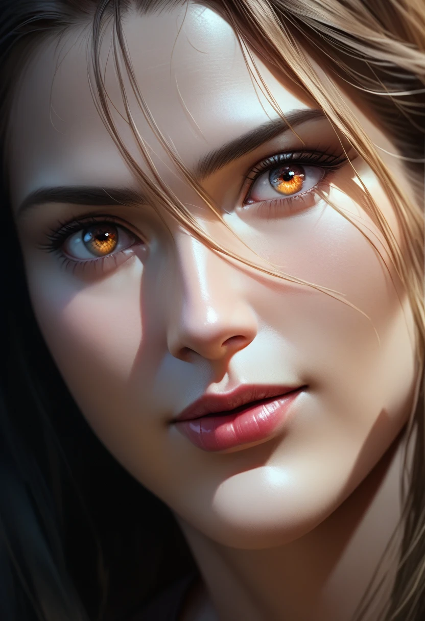 A woman with a dreamy expression, skin glistening with oil, wearing a simple, white dress, hair flowing in the wind, soft, ethereal lighting, beautiful detailed eyes, beautiful detailed lips, extremely detailed eyes and face, long eyelashes, (best quality, 4k, 8k, highres, masterpiece:1.2), ultra-detailed, (realistic, photorealistic, photo-realistic:1.37), soft lighting, professional, sharp focus