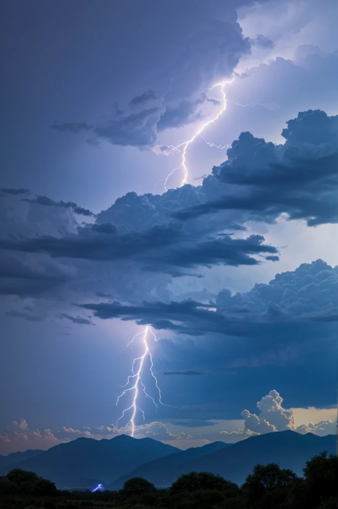 A lightning dragon flies in the sky.