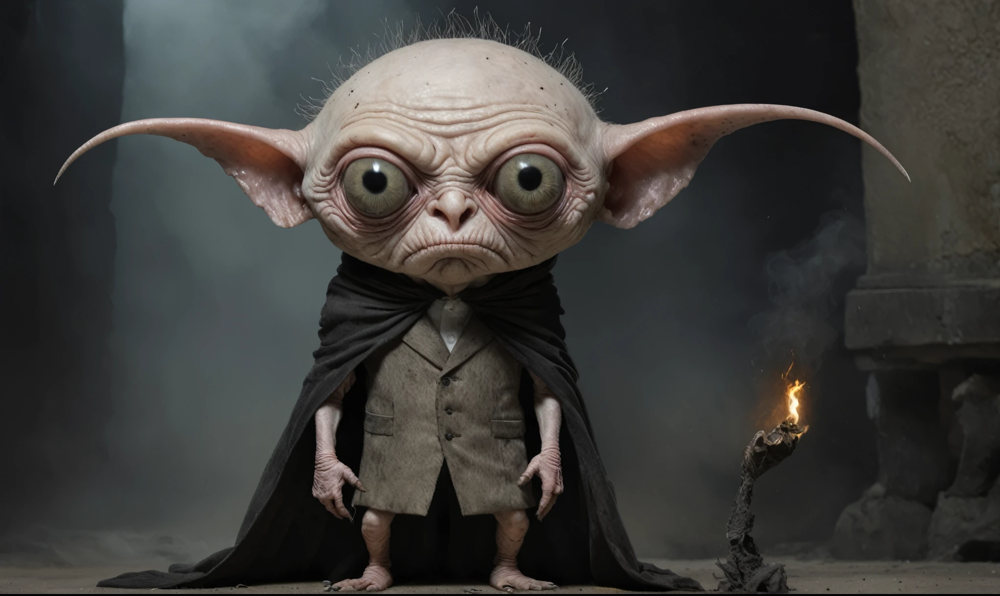 Full body length shot, famous artwork by (tom bagshaw:1.1), detailed expressive eyes, fantasy style, the grumpy lubwad is a tiny creature that prospers in intense heat, building its resiliforged lairs in the flanks of active volcanoes on planet ramsnuggle vi, here we get a good look at its dark ears and intricate eyes as it lays in ambush to prey on the grubby sneezlenook from the shadows of its yarbled hideout
RAW photo, realistic texture, extremely detailed, absurdres, sharp focus,  volumetric lighting, subsurface scattering
realistic skin, (natural skin:1), (skin details, skin texture:1.1), (skin pores:1), (skin imperfections:0.3), 
Mestichino,Light particles,marble leather ,ink photography ,RAW, NIKON Z9,ink photorealism,Mestichino,Light particles,marble leather ,ink photography , at Scottish school 
