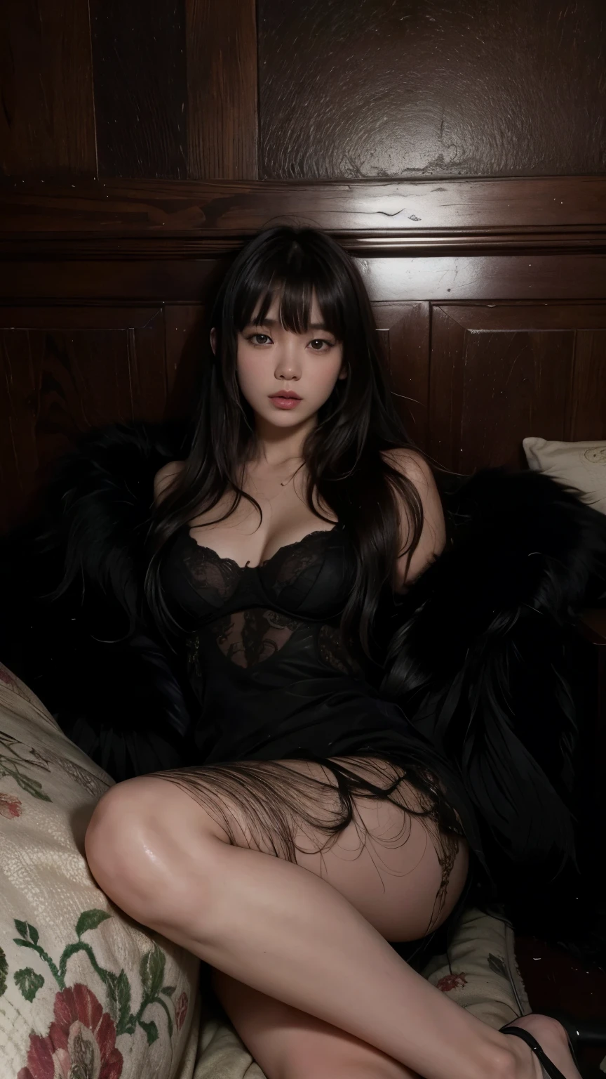 A sexy woman who wears bangs, Your hair is long