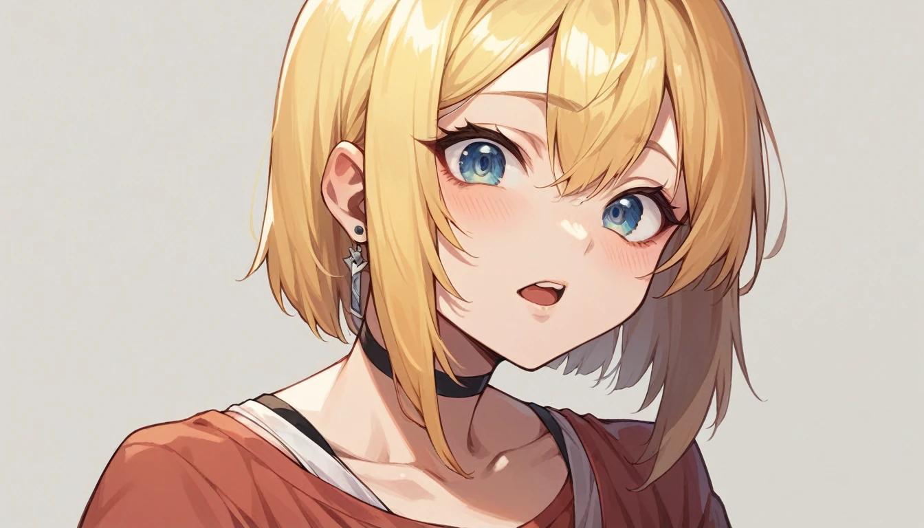 Banana College Girl、Close-up of face、The image color is yellow