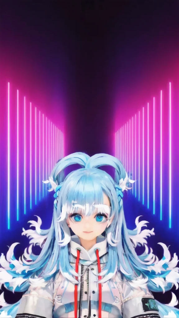 create realistic image from a close up of a
Indonesia girl 25 years old with long hair and a sword, pink twintail hair and cyan eyes, very realistic and very detailed,