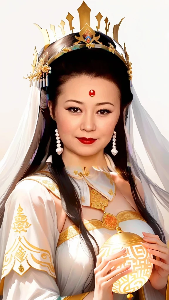 An Arad woman wearing a crown and white sand, Chinese Princess, Chinese Queen, heise-lian yan fang, Inspired by Roma, Inspired by Li Tang, Inspired by Lan Ying, ancient Chinese Princess, Inspired by Gong Xian, Queen of the Sea Mu Yanling, yun ling, Inspired by trees, Inspired by Wu Li