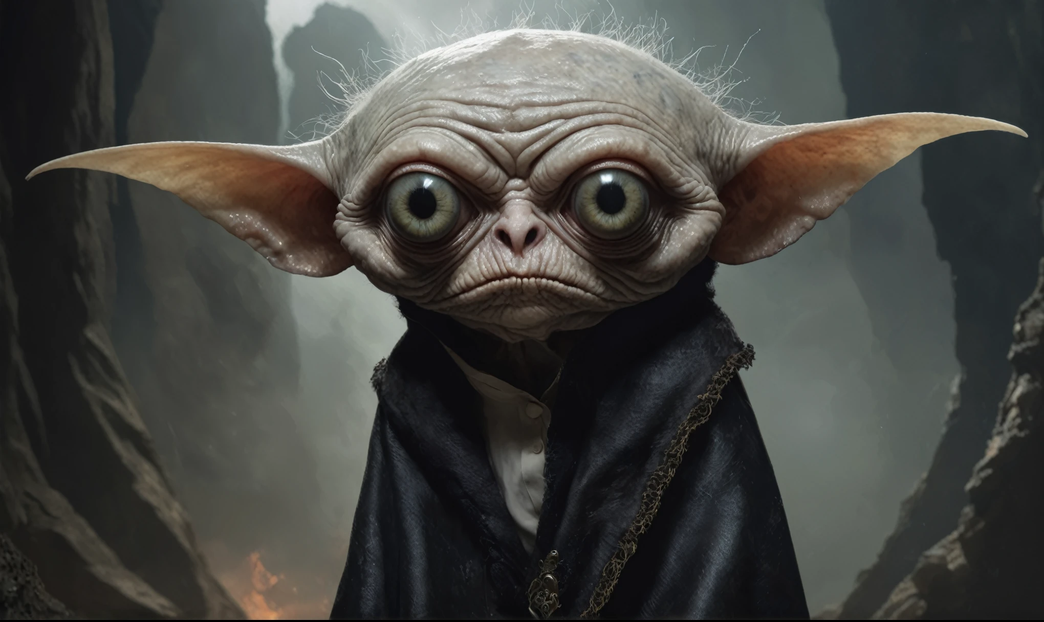 Full body length shot, famous artwork by (tom bagshaw:1.1), detailed expressive eyes, fantasy style, the grumpy lubwad is a tiny creature that prospers in intense heat, building its resiliforged lairs in the flanks of active volcanoes on planet ramsnuggle vi, here we get a good look at its dark ears and intricate eyes as it lays in ambush to prey on the grubby sneezlenook from the shadows of its yarbled hideout
RAW photo, realistic texture, extremely detailed, absurdres, sharp focus, volumetric lighting, subsurface scattering
realistic skin, (natural skin:1), (skin details, skin texture:1.1), (skin pores:1), (skin imperfections:0.3),
Mestichino,Light particles,marble leather ,ink photography ,RAW, NIKON Z9,ink photorealism,Mestichino,Light particles,marble leather ,ink photography , school of magic