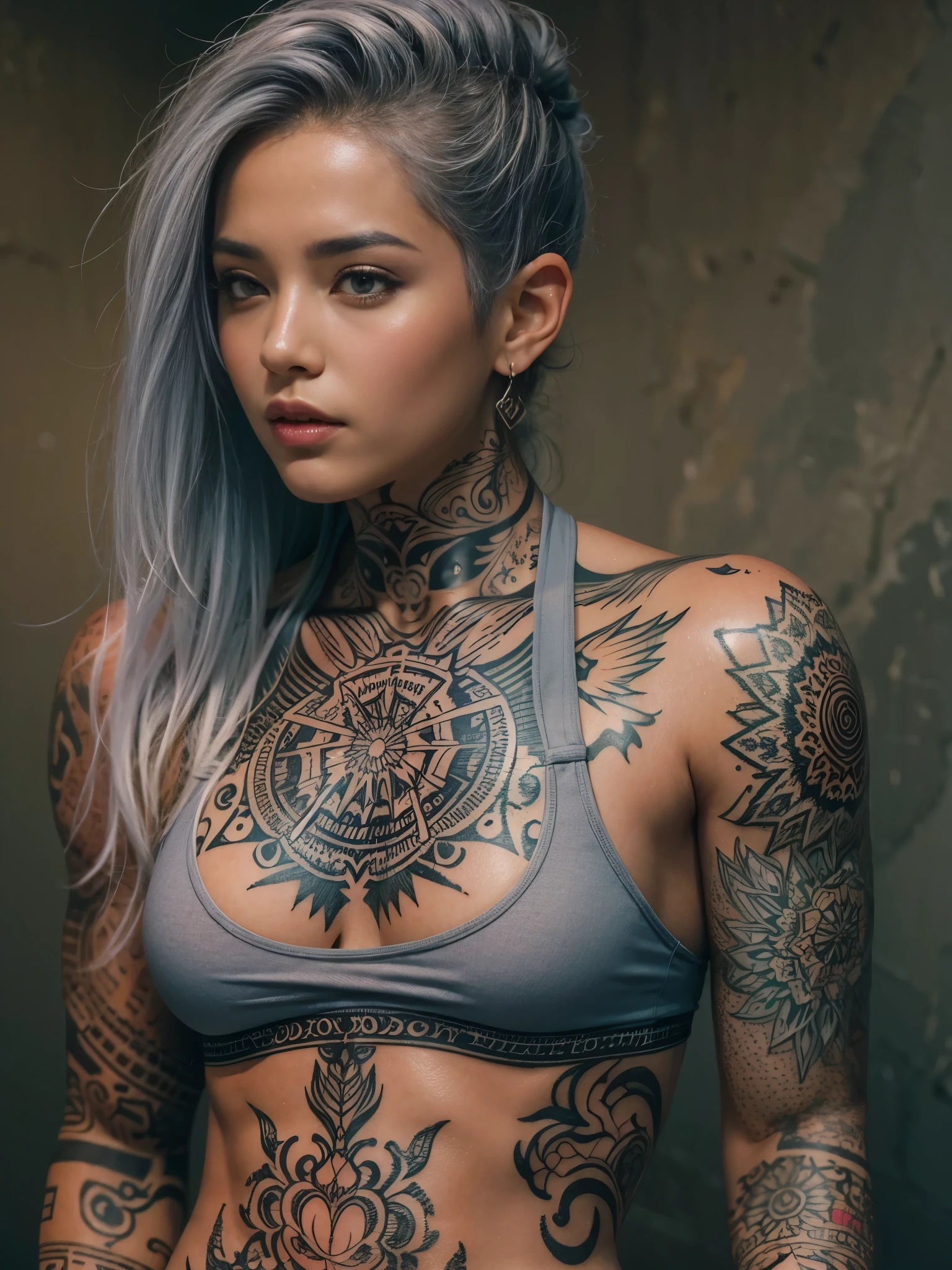 Dancer with full body tattoos