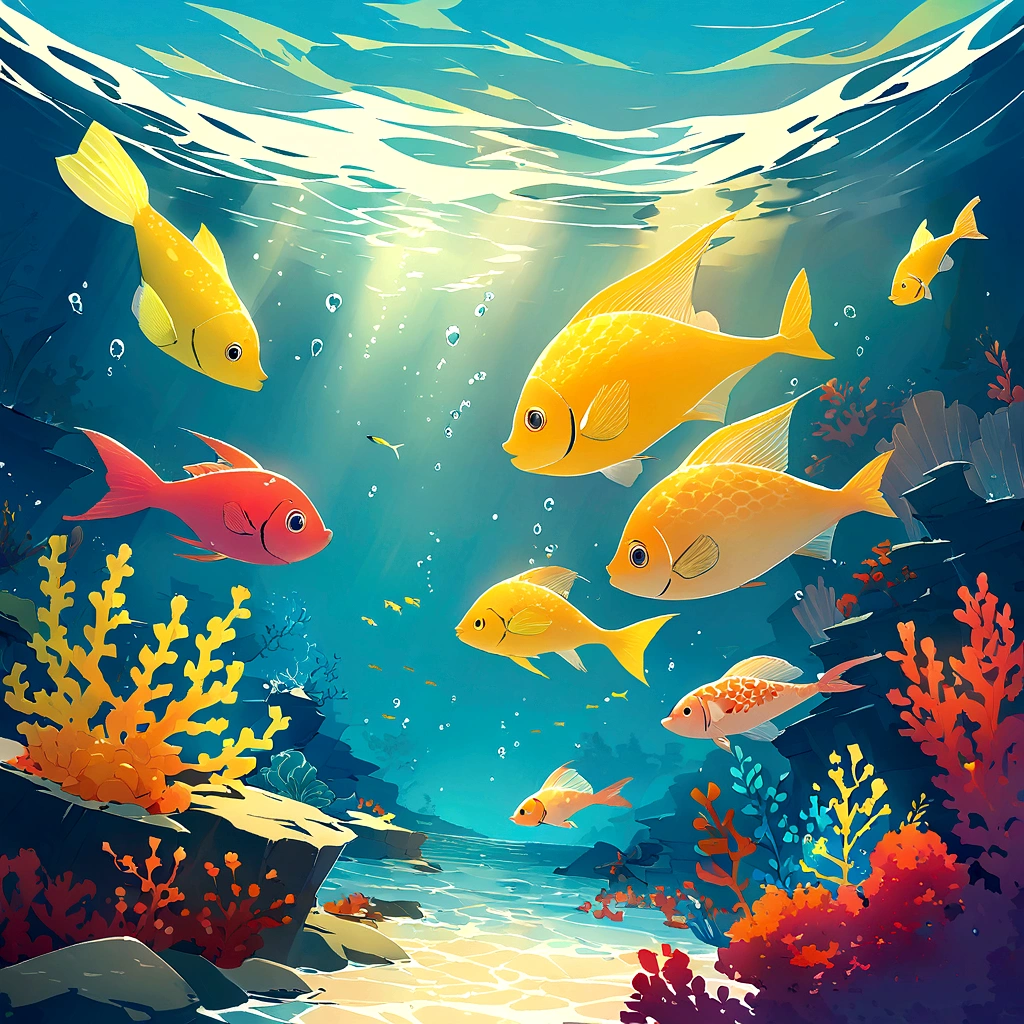 可爱Ocean马,Ocean马,simple, 4K, hapiness, illustration, Underwater, Ocean, Background for kids, rich and colorful, reef, Flat Color,??插画Ocean马,Ocean洋背景,masterpiece,(Highly detailed CG Unity 8k wallpaper),(Best quality),(Best Illustration Award),背景是Ocean洋主题,Incorporating natural elements,(Ocean洋元素),(Ocean洋主题),可爱的Ocean马插画