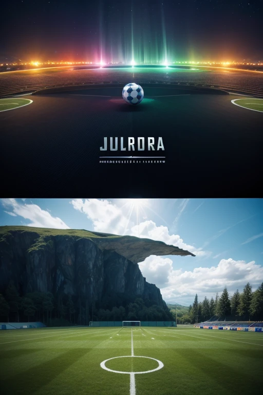 Create a logo with words: Aurora and Football is simple and less realistic, more normal