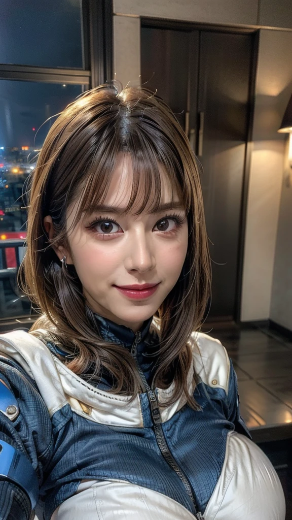 Highest quality, Ultra-high resolution, (Realism: 1.4), Depth of written boundary, ((Very beautifully detailed face)),Beautiful Face, (Purelos Face_v1: 0.8), Half Body, | | One girl, Medium Chest, (Gray Hair: 1.3), An innocent smile, Natural Makeup, | | | model pose, | | (Spacesuit: 1.3), (Blue Armor: 1.3), Exquisite design, | | ((White simple background)), performer_(NULL), moonlight, night, (((Natural big breasts:1.6)))