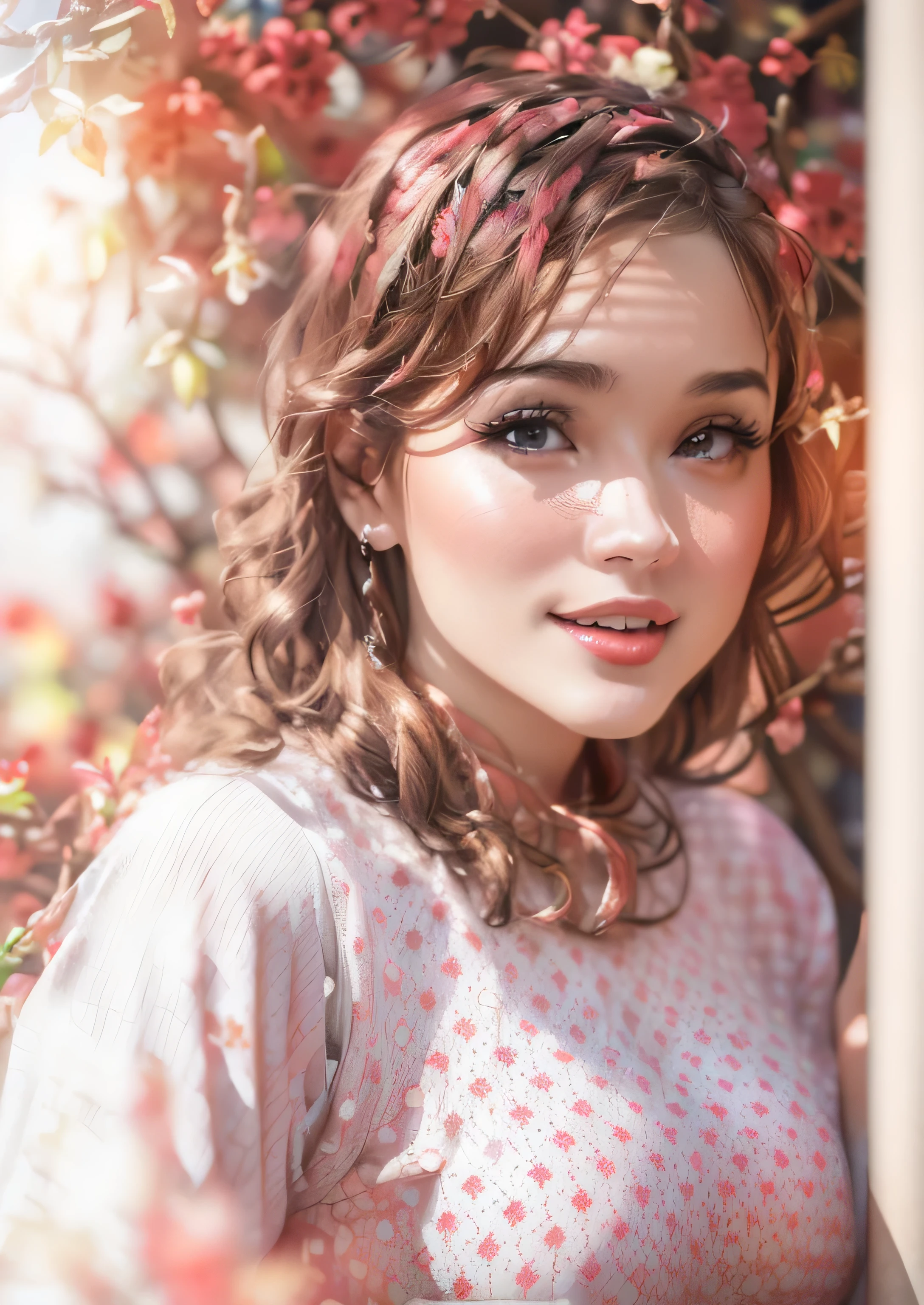 masutepiece, Best Quality, Illustration, Ultra-detailed, finedetail, hight resolution, 8K Wallpaper, Perfect dynamic composition, Beautiful detailed eyes, Natural lips, Red knitted dress , Big breasts, cleavage