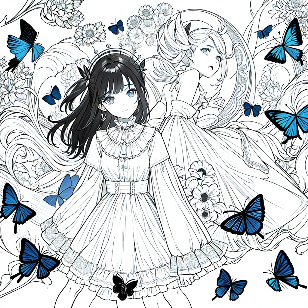 ((Highest quality)), ((masterpiece)), (Get used to it), Perfect Face , beautiful girl , butterfly々