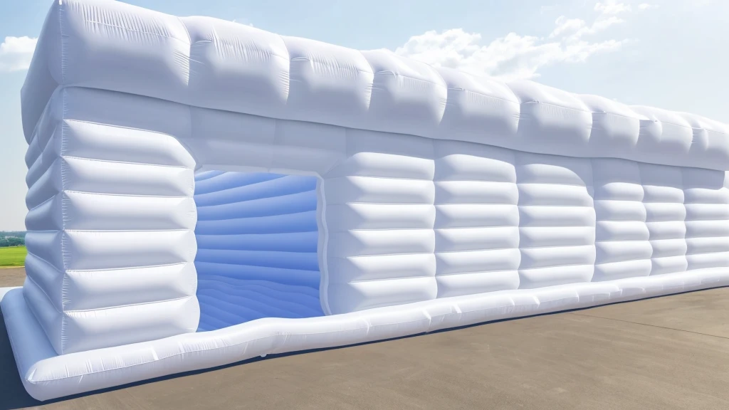A wall composed of inflatable blocks,Front view,Realistic of a inflatable installation in the shape, white inflatable plastic film material, wrapped in a white polyester sheet. close-up,,minimalist, most best quality,32K Ultra HD, super detail, best quality, highres, high details,Top view