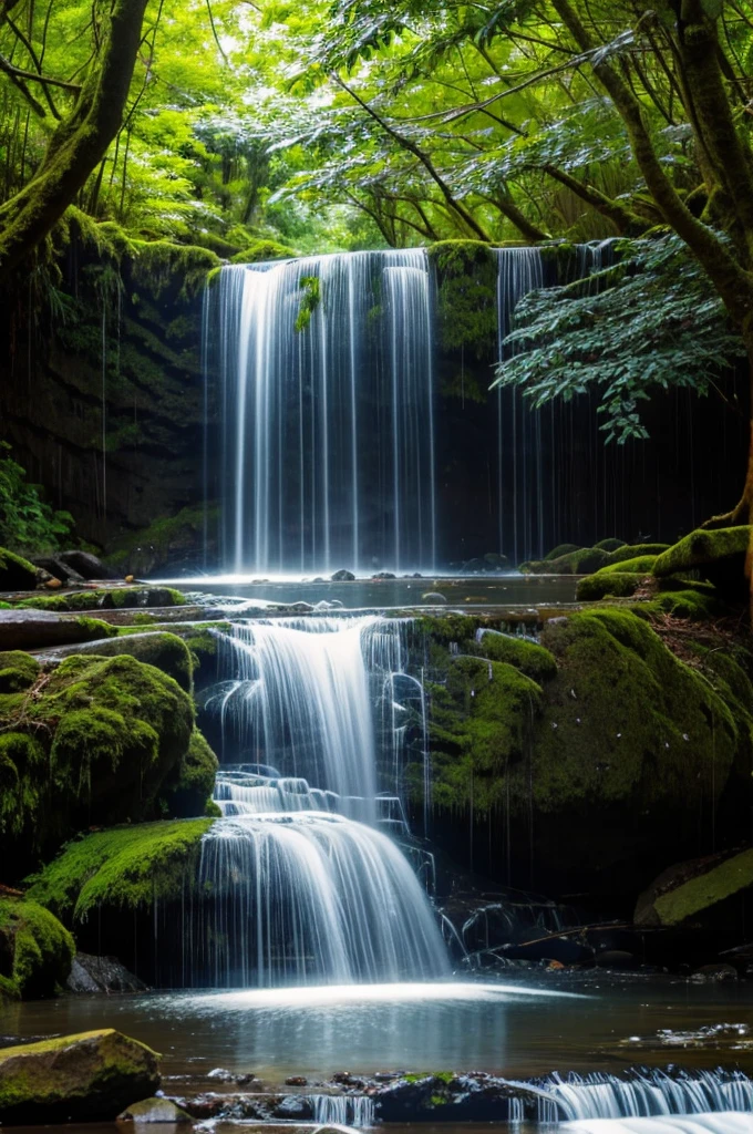 Big tree small rain waterfall