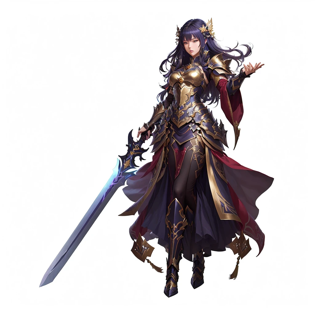 A man holding a sword、Close-up of woman in dress, author：Yang J, g liulian art style, Kushat Krenz Key Women in Art, Full body fairy, 2. 5D CGI anime fantasy artwork, Picture of female paladin, Epic and beautiful character art, Fantasy Paladin Woman, Role Playing Game Character Art, author Shen Zhou