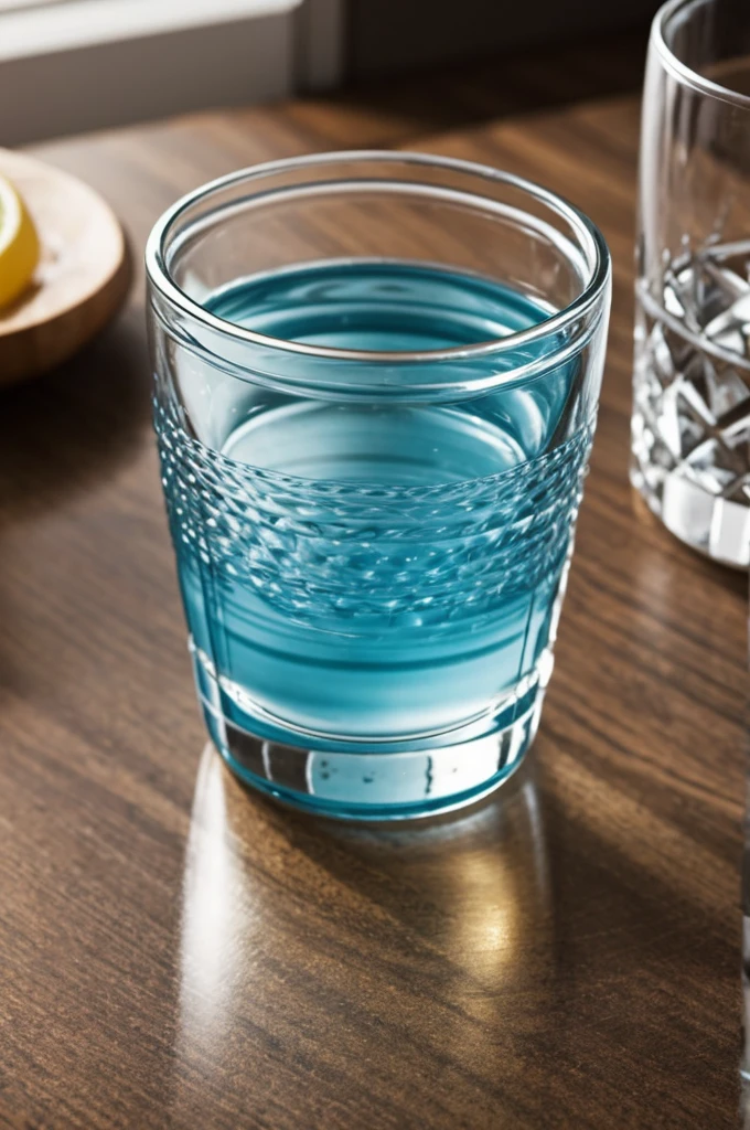Glass cup with very dirty water and glass cup with very difficult water 